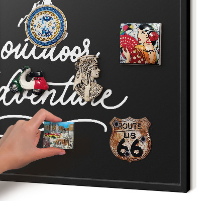 Vacation magnet board with a black frame Outdoor Adventure
