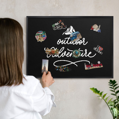 Vacation magnet board with a black frame Outdoor Adventure