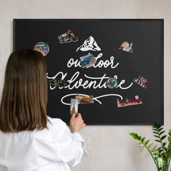 Vacation magnet board with a black frame Outdoor Adventure