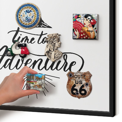 Metal wall board for magnets in a black frame The Journey of Discovery