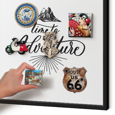 Metal wall board for magnets in a black frame The Journey of Discovery