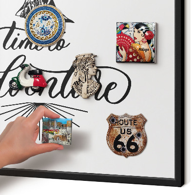 Metal wall board for magnets in a black frame The Journey of Discovery