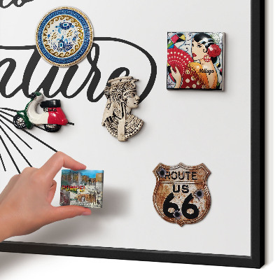 Metal wall board for magnets in a black frame The Journey of Discovery