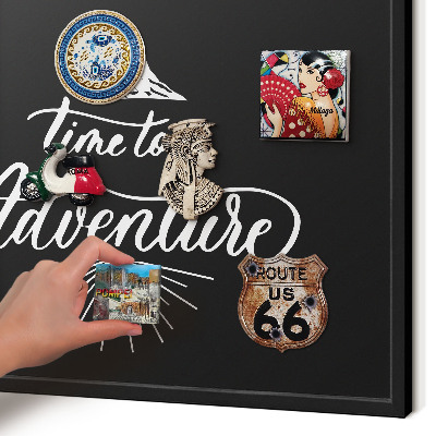 Vacation magnet board with a black frame Adventure time