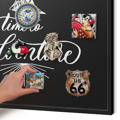Vacation magnet board with a black frame Adventure time