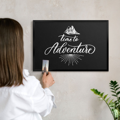 Vacation magnet board with a black frame Adventure time