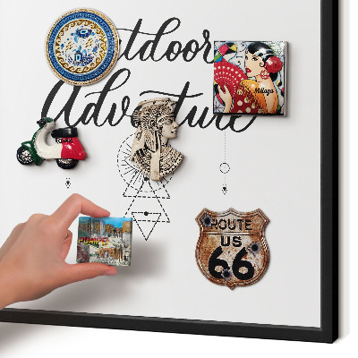 Metal wall board for magnets in a black frame Outdoor Adventure