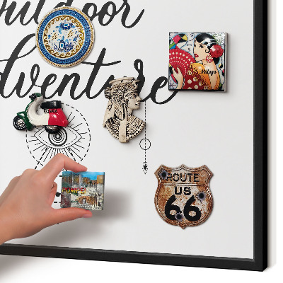 Metal wall board for magnets in a black frame Outdoor Adventure