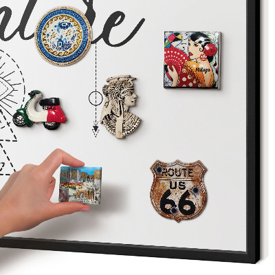Metal wall board for magnets in a black frame Outdoor Adventure