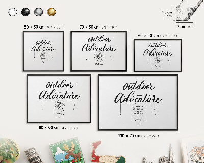 Metal wall board for magnets in a black frame Outdoor Adventure