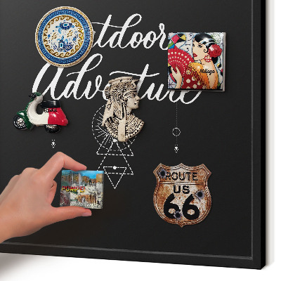 Vacation magnet board with a black frame Outdoor Adventure