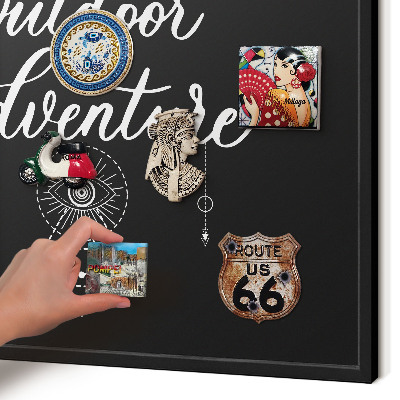 Vacation magnet board with a black frame Outdoor Adventure