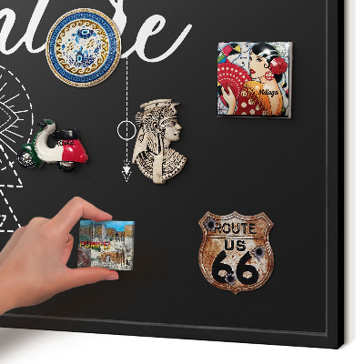 Vacation magnet board with a black frame Outdoor Adventure