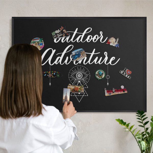 Vacation magnet board with a black frame Outdoor Adventure
