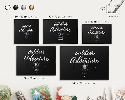 Vacation magnet board with a black frame Outdoor Adventure
