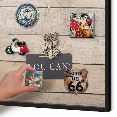 Metal wall board for magnets in a black frame Motivation every day