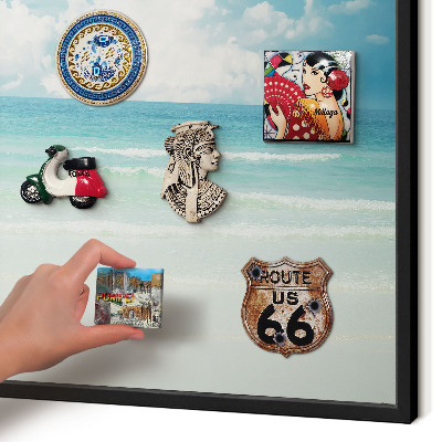 Vacation magnet board with a black frame Maritime harmony