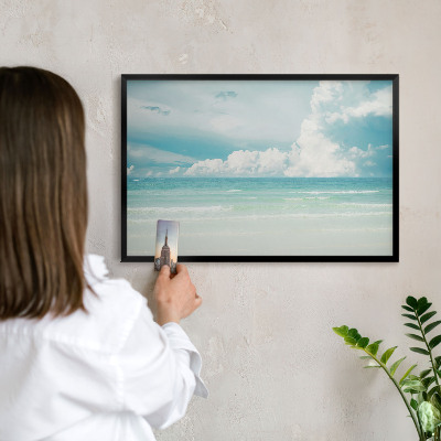 Vacation magnet board with a black frame Maritime harmony