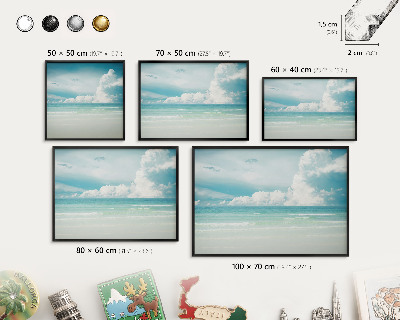 Vacation magnet board with a black frame Maritime harmony