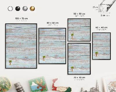 Metal wall board for magnets in a black frame Rustic boards