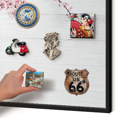Metal wall board for magnets in a black frame Blooming Elegance