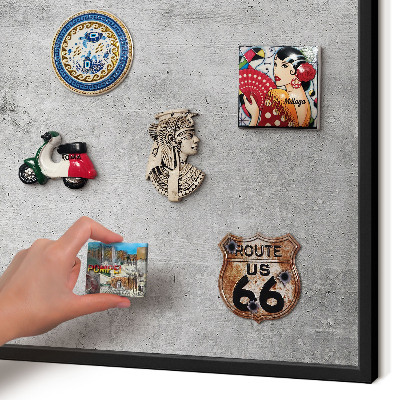 Vacation magnet board with a black frame Concrete pattern