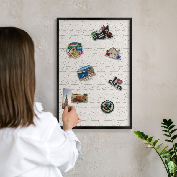 Vacation magnet board with a black frame Gentle waves