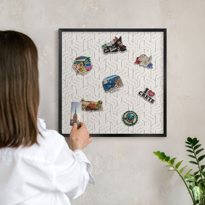 Vacation magnet board with a black frame Gentle waves