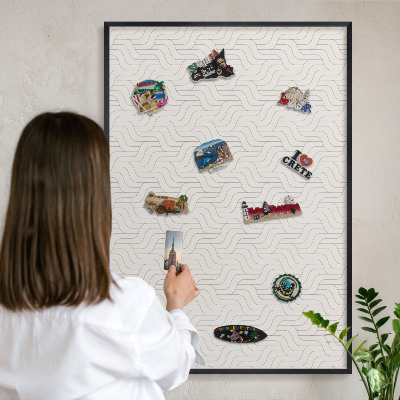 Vacation magnet board with a black frame Gentle waves