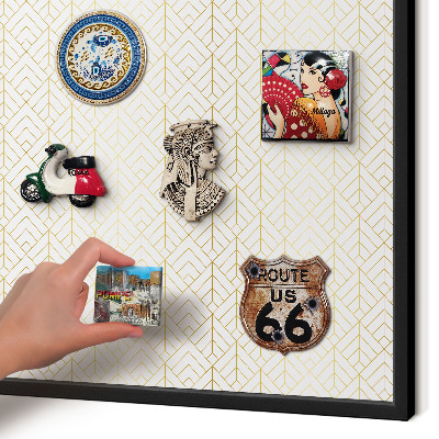 Vacation magnet board with a black frame Leaf geometry