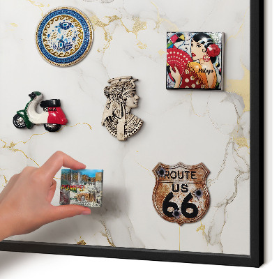 Vacation magnet board with a black frame Delicate elegance