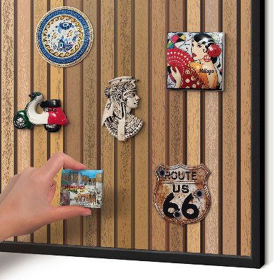 Vacation magnet board with a black frame Warm belts
