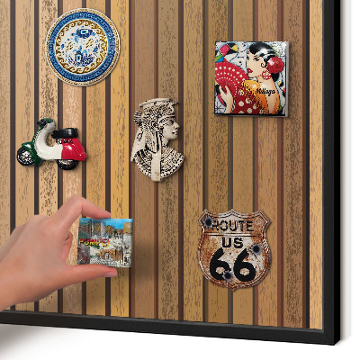 Vacation magnet board with a black frame Warm belts