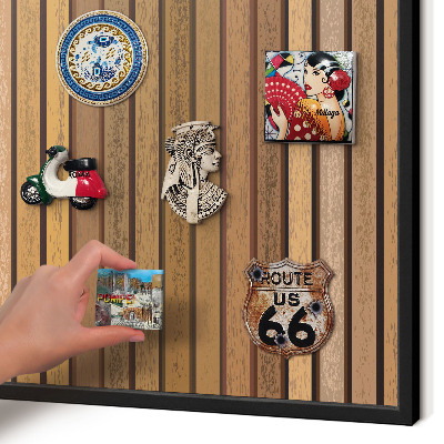 Vacation magnet board with a black frame Warm belts