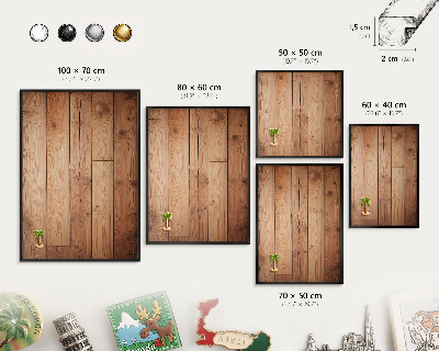 Metal wall board for magnets in a black frame Wooden boards