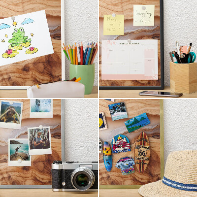 Vacation magnet board with a black frame Wooden elegance