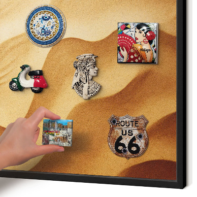 Vacation magnet board with a black frame Sand waves