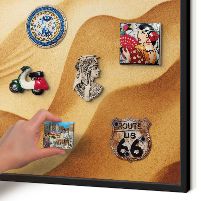 Vacation magnet board with a black frame Sand waves