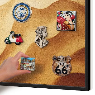 Vacation magnet board with a black frame Sand waves