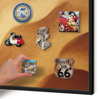 Vacation magnet board with a black frame Sand waves