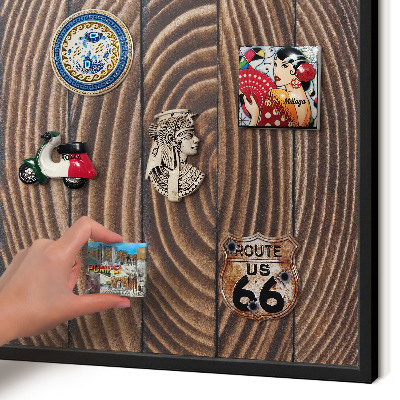 Vacation magnet board with a black frame Wood structure