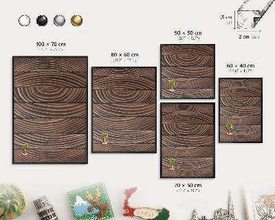 Vacation magnet board with a black frame Wood structure