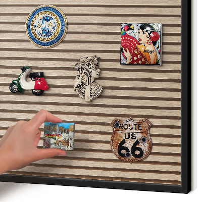 Metal wall board for magnets in a black frame Calm structure
