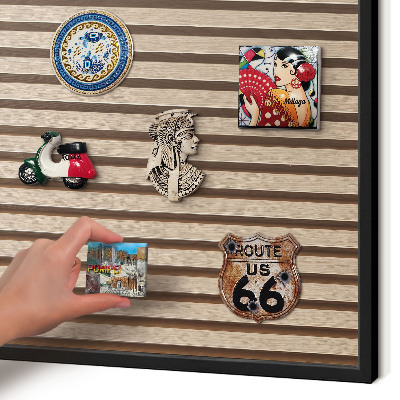 Metal wall board for magnets in a black frame Calm structure