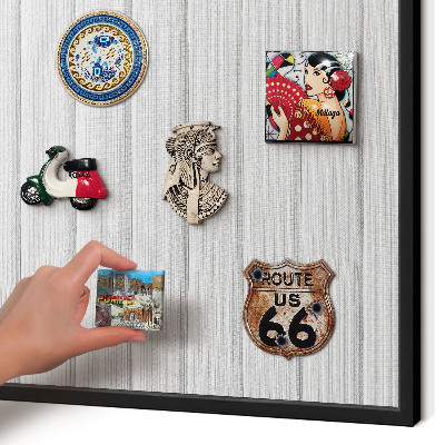 Vacation magnet board with a black frame Minimalist stripes