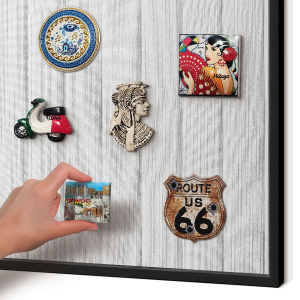Vacation magnet board with a black frame Minimalist stripes