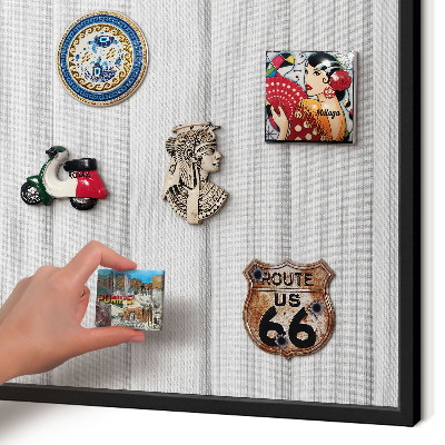 Vacation magnet board with a black frame Minimalist stripes