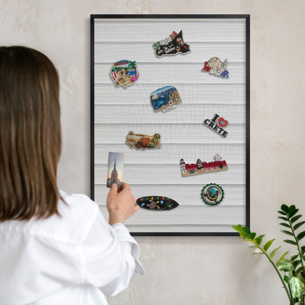 Vacation magnet board with a black frame Minimalist stripes