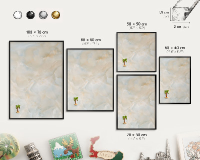 Metal wall board for magnets in a black frame Subtle elegance