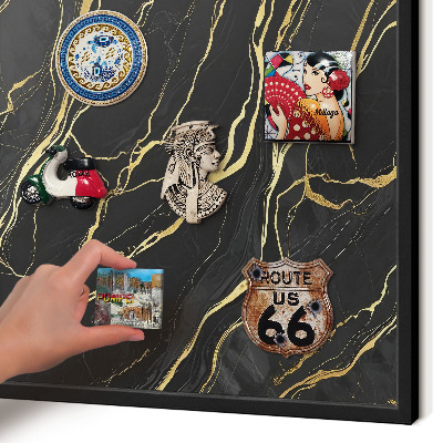 Vacation magnet board with a black frame Luxurious waves